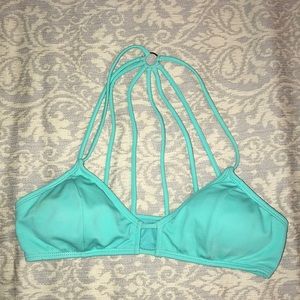 Turquoise LA hearts swimsuit top